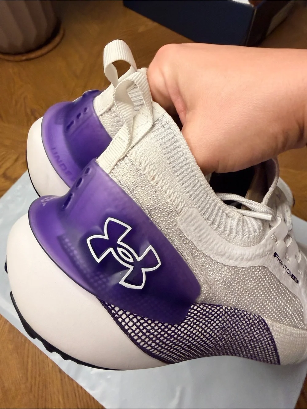 Under Armour Men's White and Purple Phantom Training Sneakers